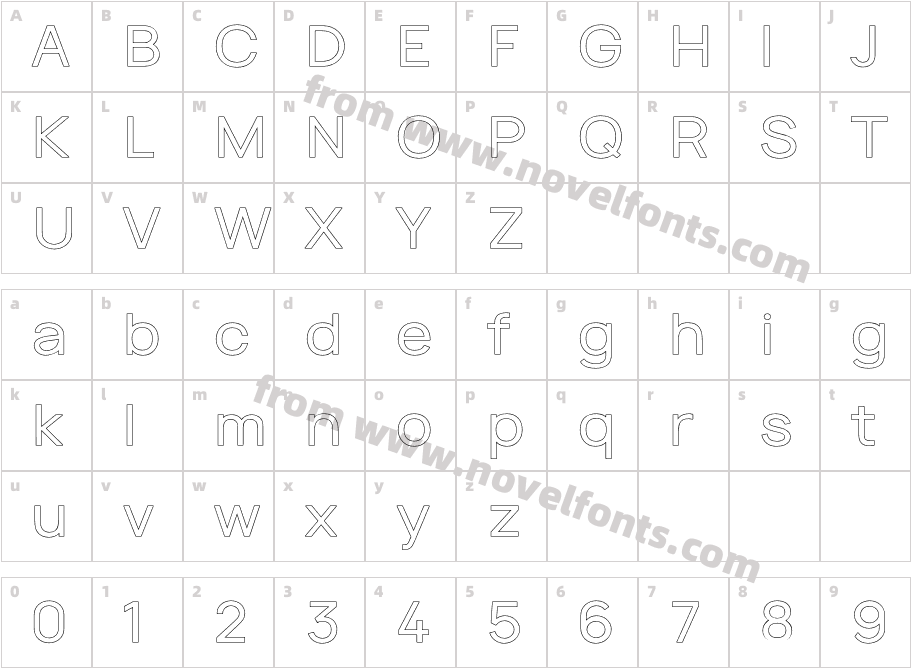 Tyros Pro Medium OutlineCharacter Map