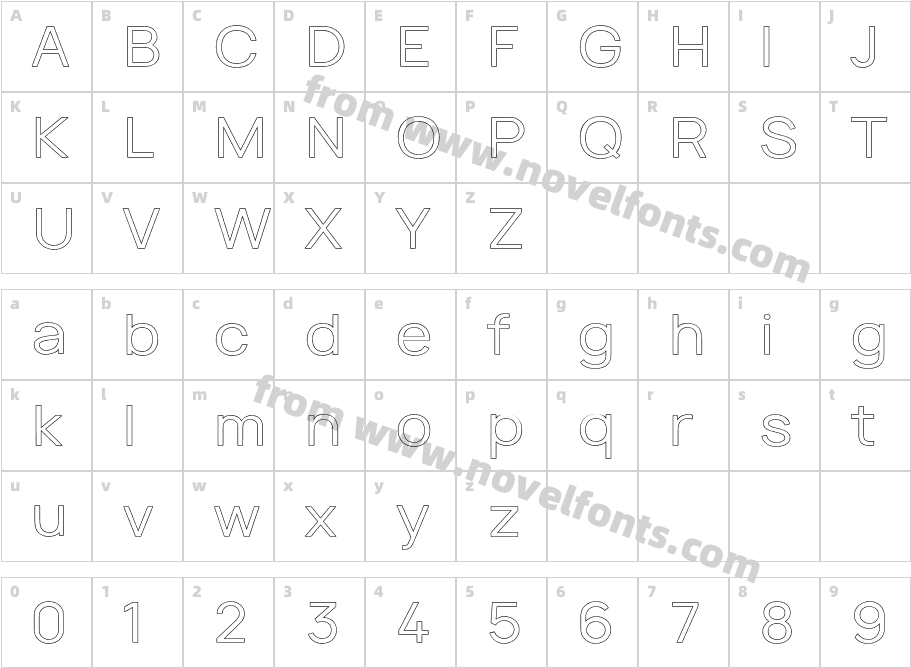 Tyros Pro OutlineCharacter Map