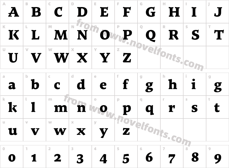 Tzimmes Extra BoldCharacter Map