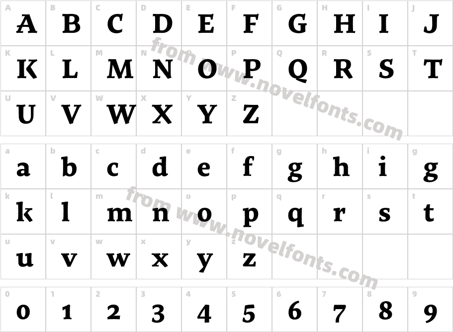 Tzimmes Ultra BoldCharacter Map