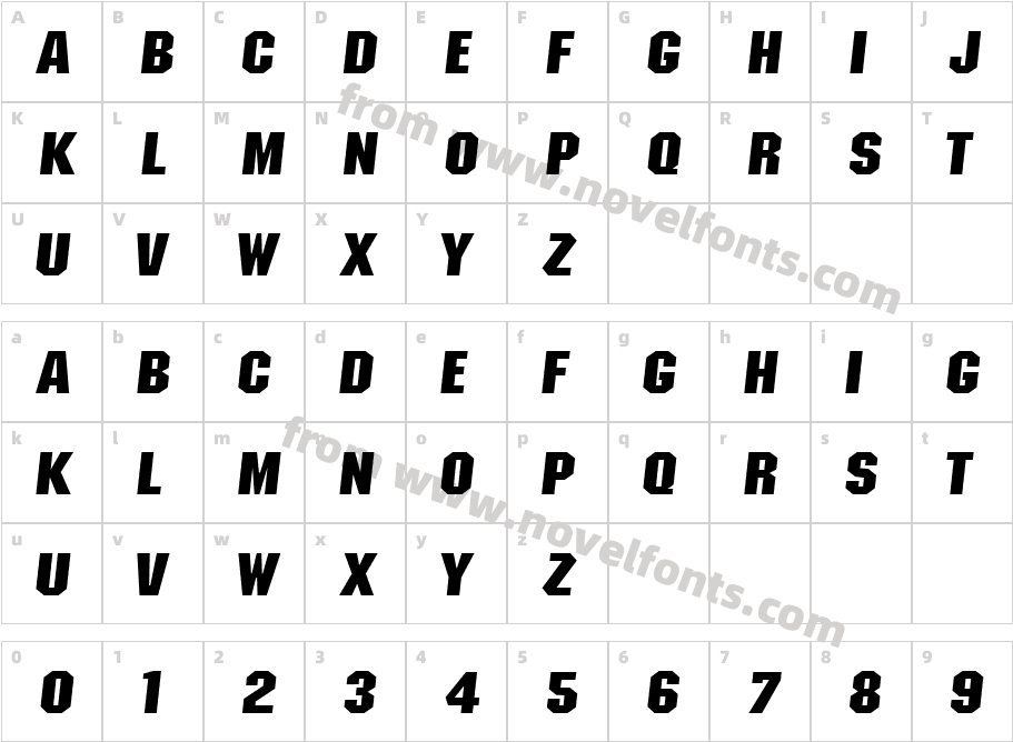 UB Soccer Black ItalicCharacter Map