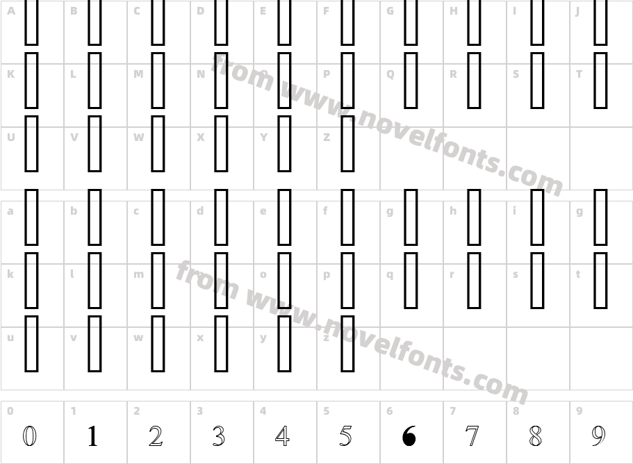 UL Noreen OutlineCharacter Map