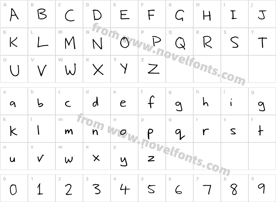 Nic's HandwritingCharacter Map