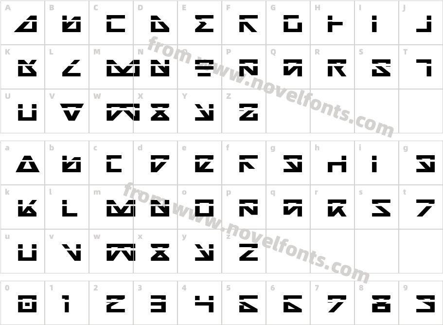 Nick Turbo Bold ExpLaserCharacter Map