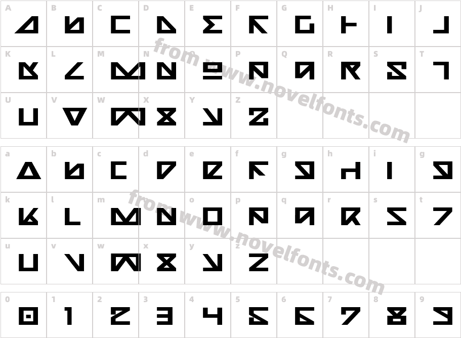 Nick Turbo Bold ExpandedCharacter Map