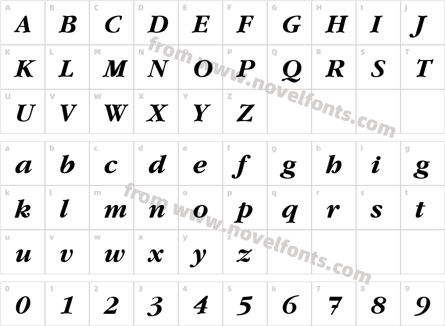 UVN Gia Dinh Bold ItalicCharacter Map
