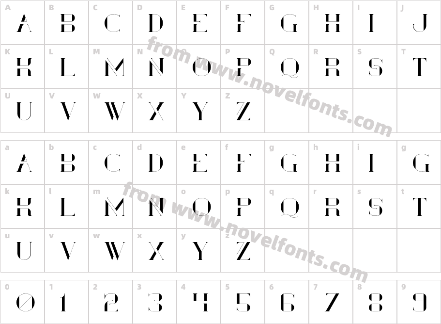 Ultimus RegularCharacter Map