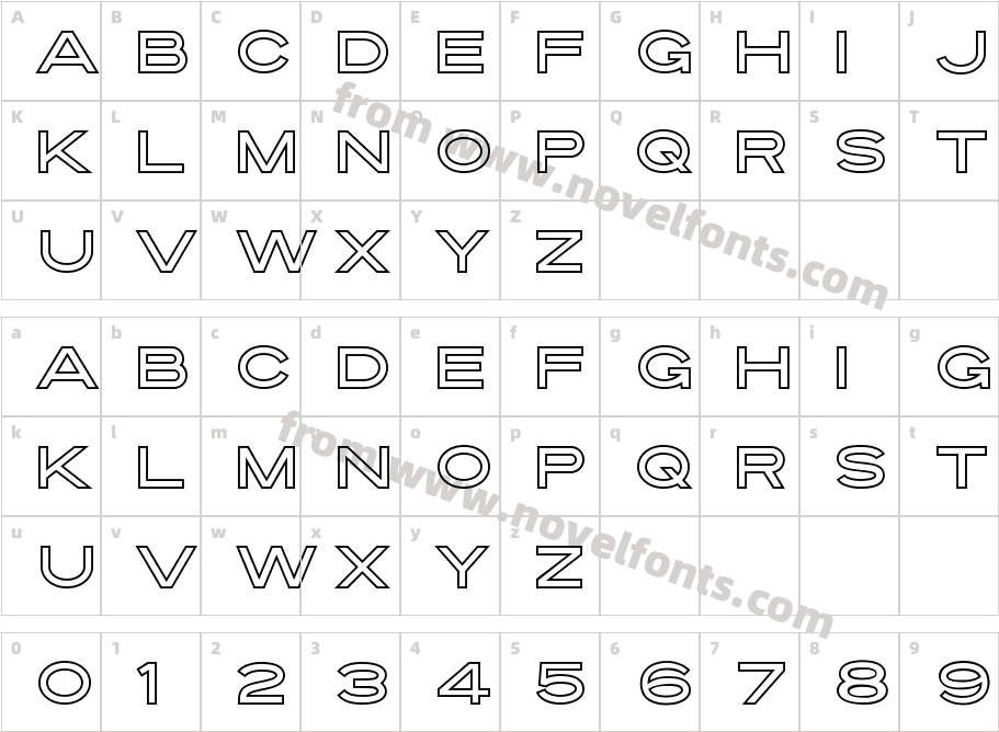 Ultra System Sans Line OneCharacter Map