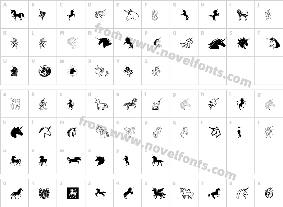 UnicornCharacter Map