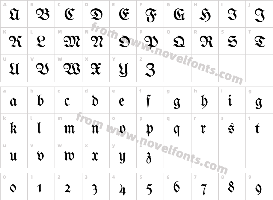 Unifraktur Maguntia21Character Map