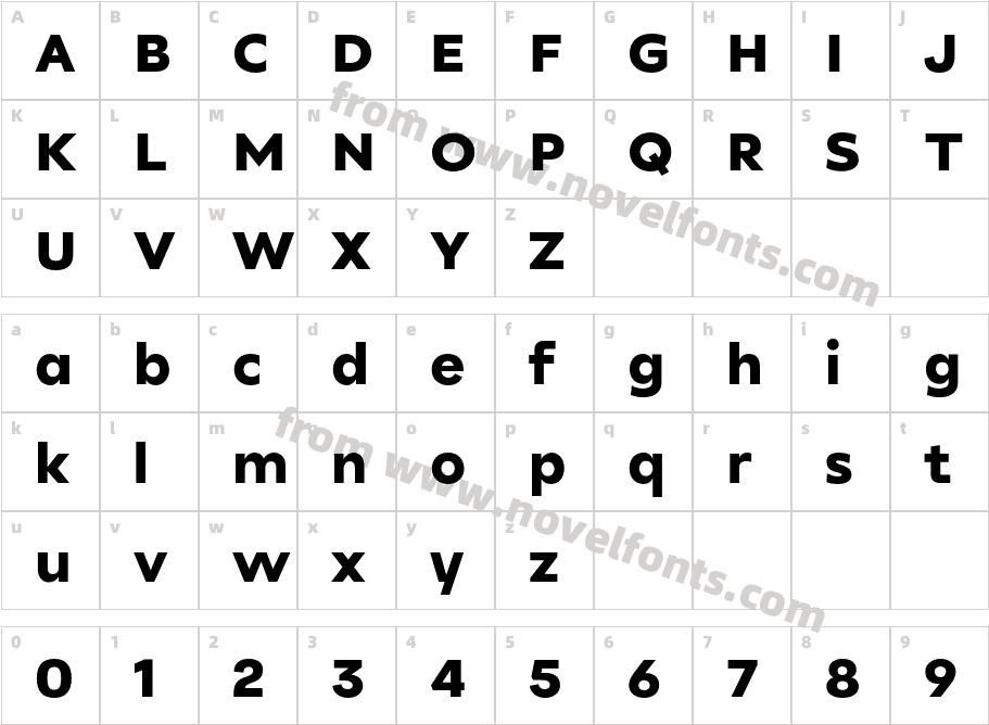 Unitea Sans Extra BoldCharacter Map