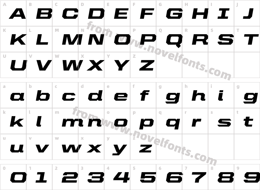 United Italic Ext BlackCharacter Map