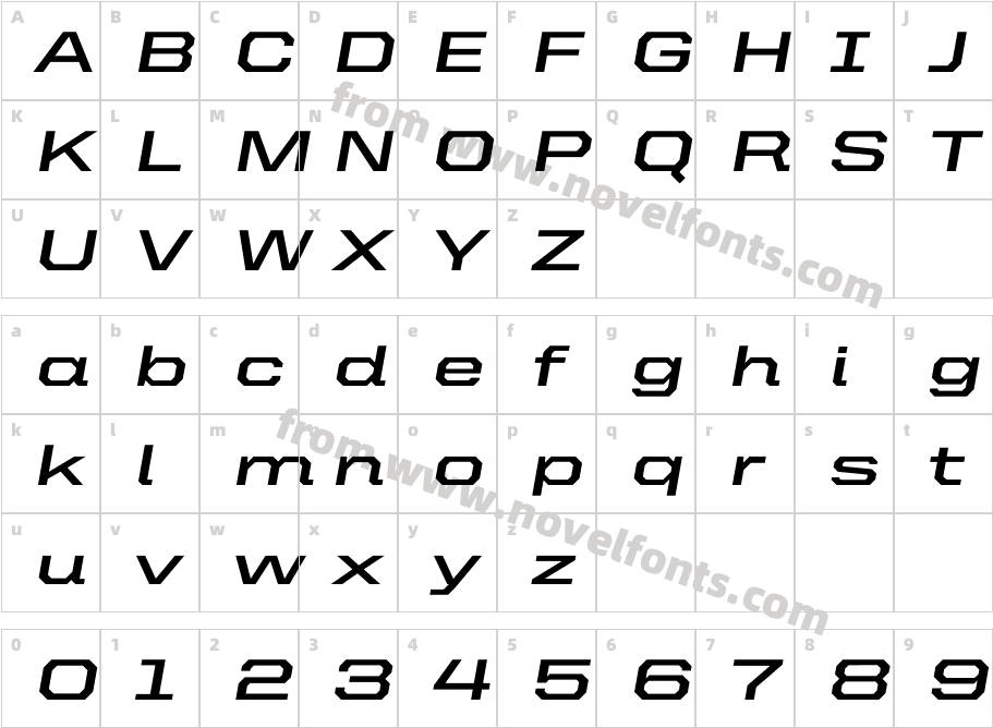 United Italic Ext BoldCharacter Map