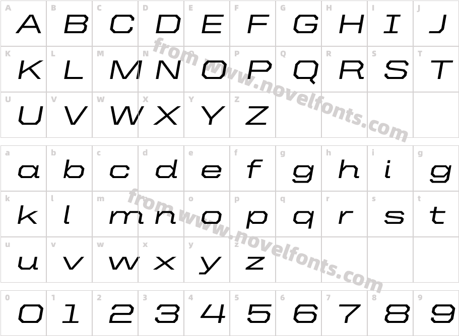 United Italic Ext MediumCharacter Map