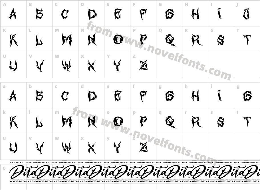 Night Scream Personal UseCharacter Map