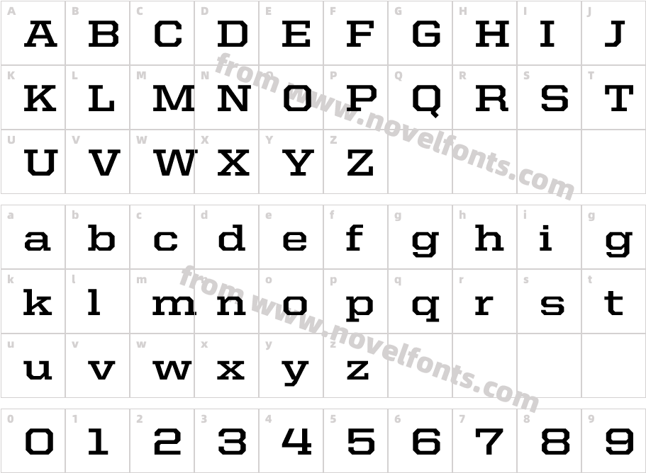 United Serif Semi Ext BoldCharacter Map