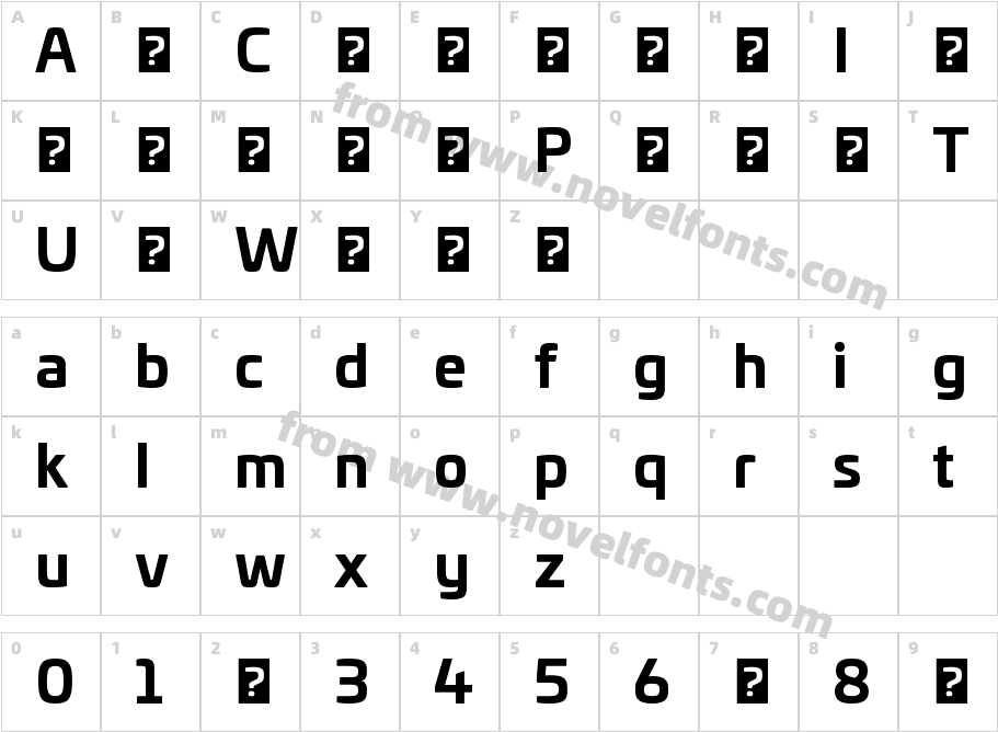 Univia Pro BoldCharacter Map