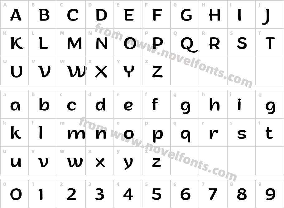 Unnamed arturo regularCharacter Map