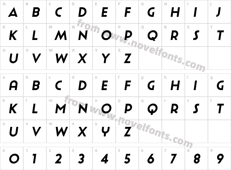 Uomo Bold ItalicCharacter Map