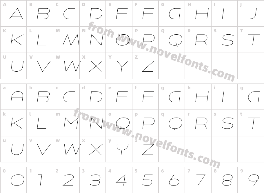 Uomo Expanded Light ItalicCharacter Map