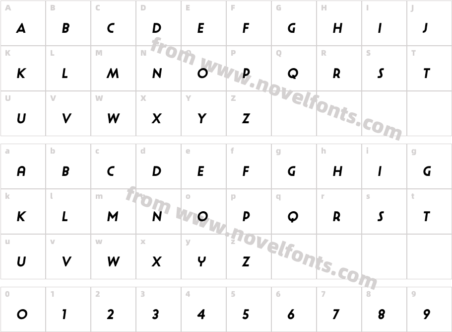 Uomo Piccolo ItalicCharacter Map