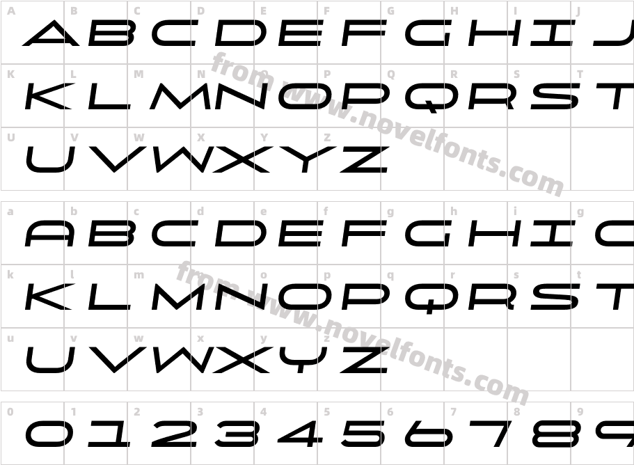 Uomo Wide Bold ItalicCharacter Map