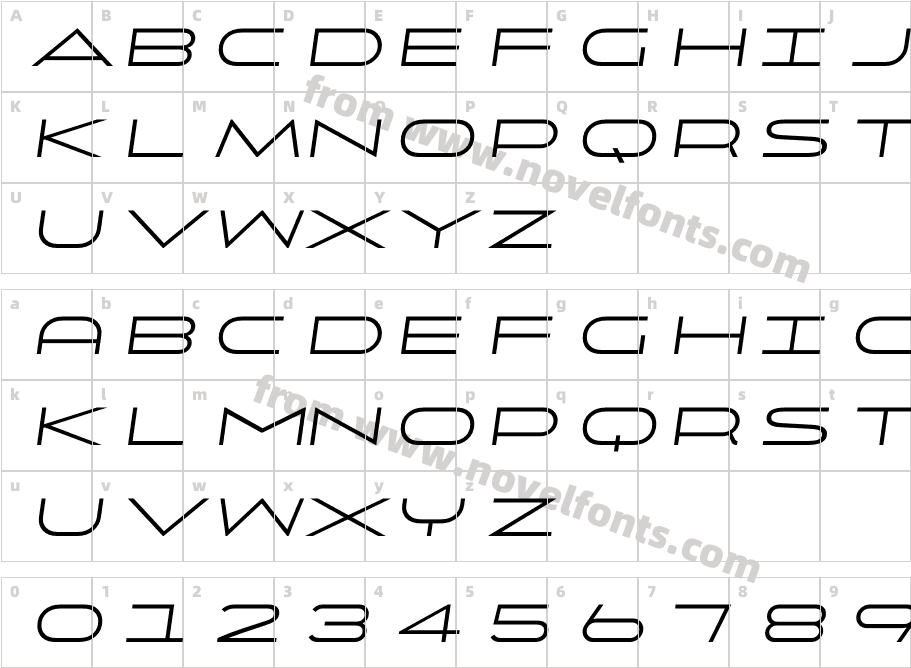 Uomo Wide ItalicCharacter Map