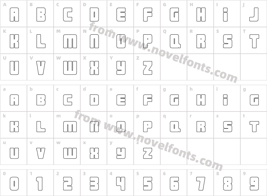 Urban Constructed OutlineCharacter Map
