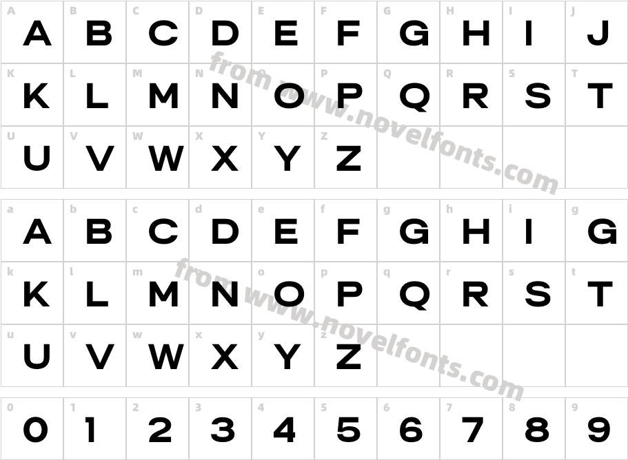 Urban Syndicate Sans DEMOCharacter Map