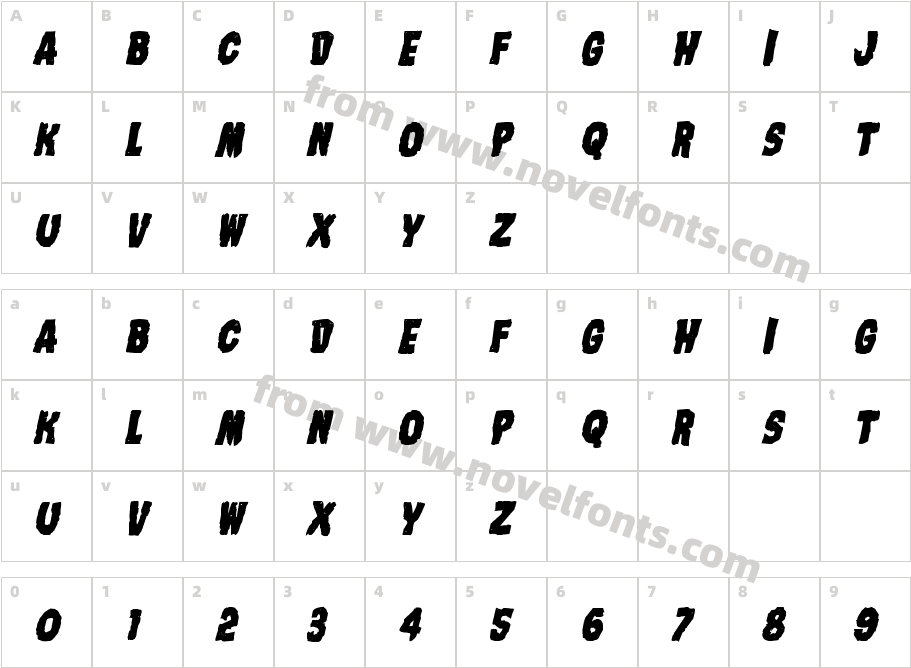 Nightmare Alley Bold ItalicCharacter Map