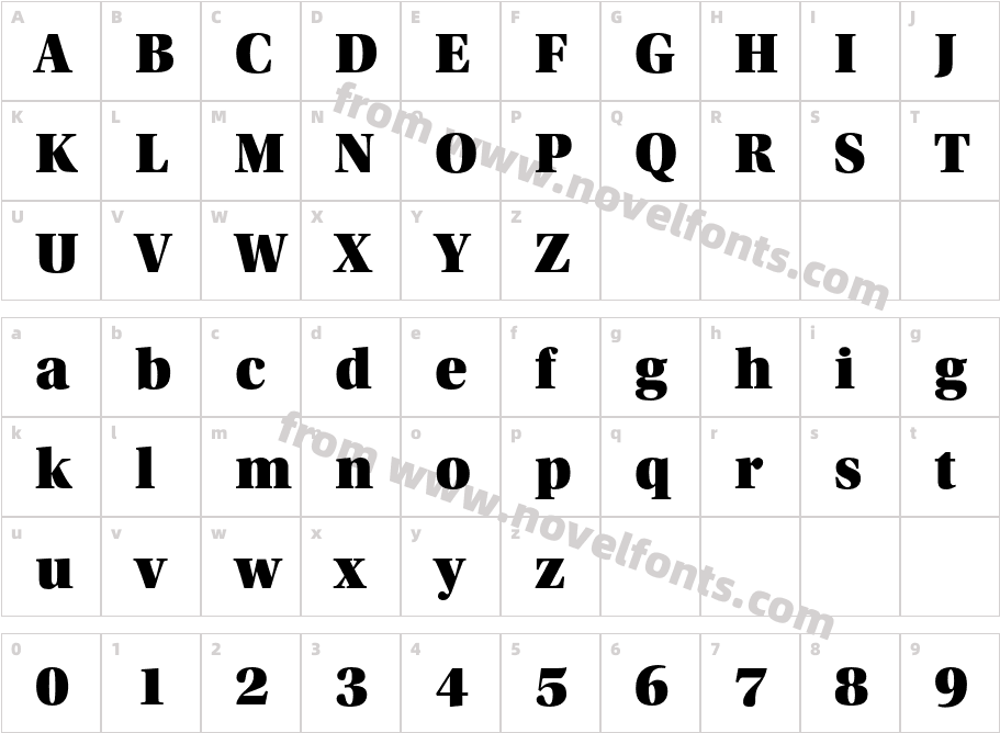 Utopia Std Black HeadlineCharacter Map