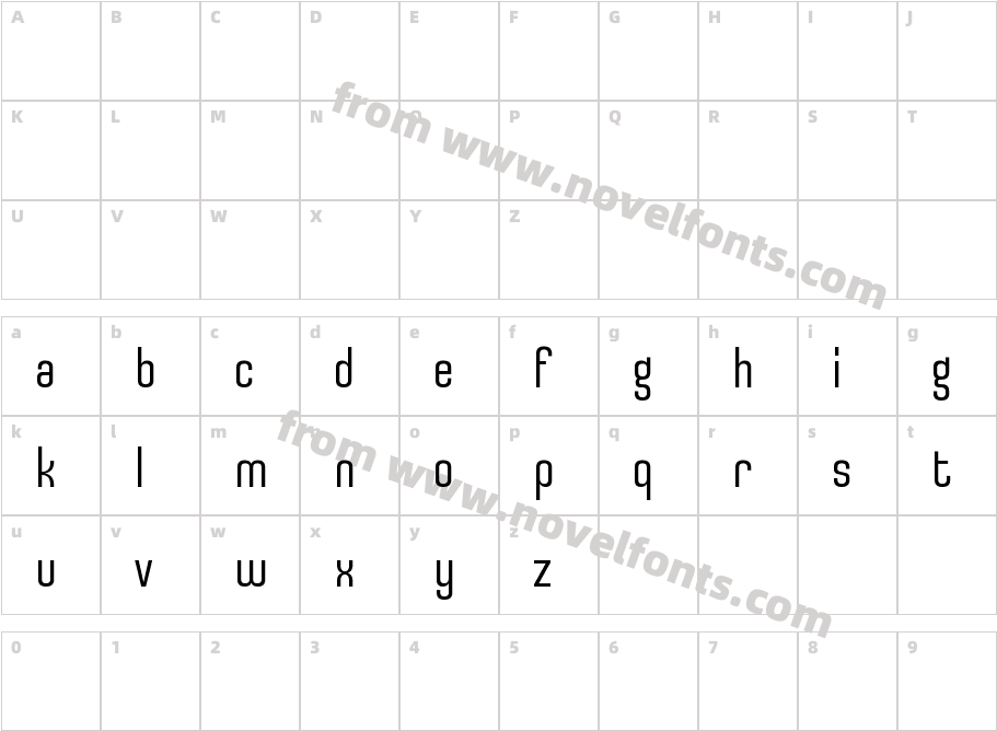 Uturna Trial RegularCharacter Map