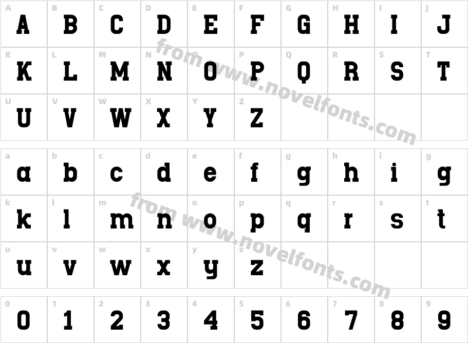 VANDECK BoldCharacter Map