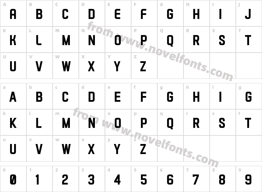 VECTRO BoldCharacter Map