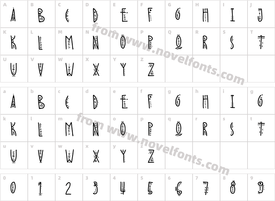 Nihalloo Folk FontCharacter Map