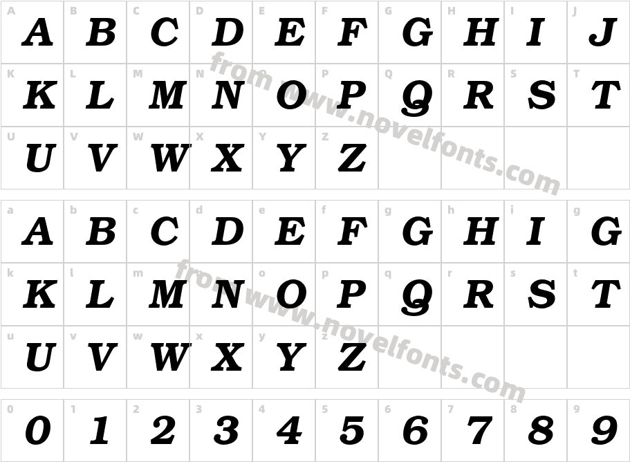 VN BookmenH Bold ItalicCharacter Map