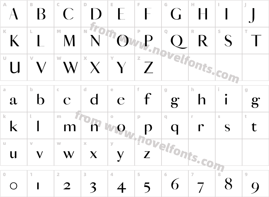 VOGUISHCharacter Map