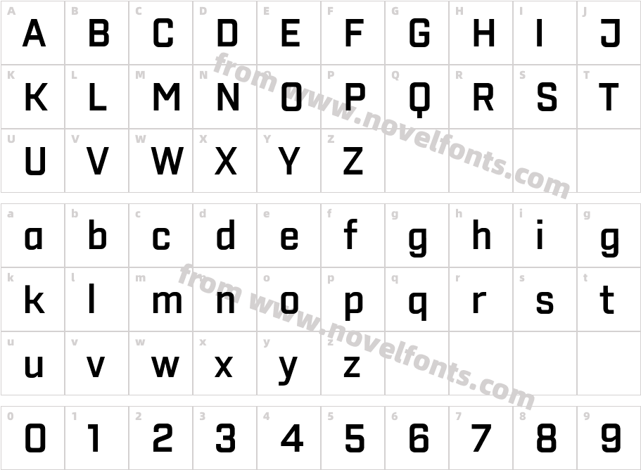 VTF Justina GEO BoldCharacter Map
