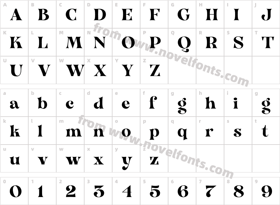 VVDS_ Organum BoldCharacter Map