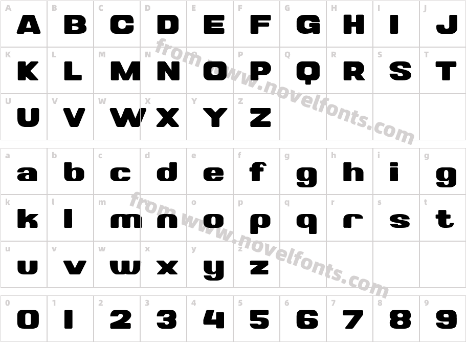 Valonik Extra BoldCharacter Map