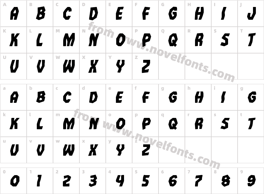 Vampire Bride Bold ItalicCharacter Map