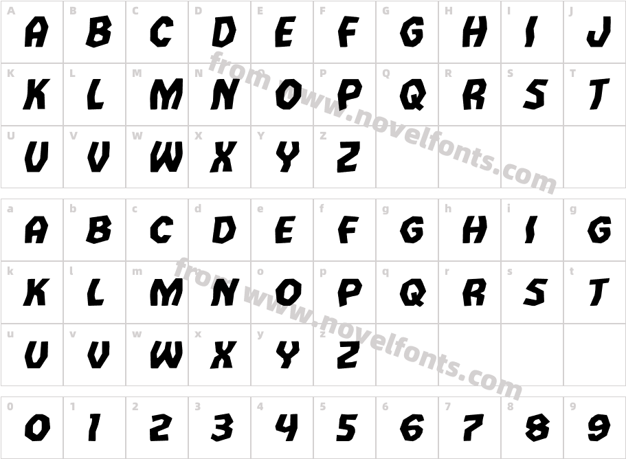Vampire Bride Expanded ItalicCharacter Map
