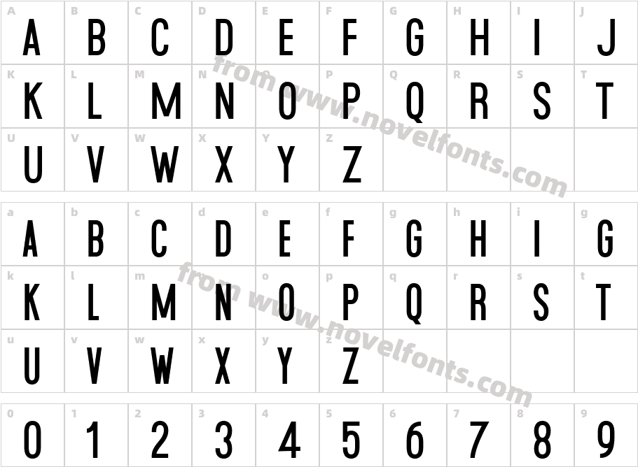 Varche Caps BoldCharacter Map