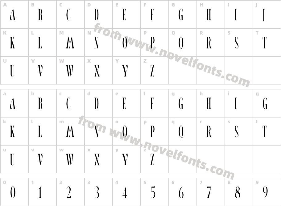 Varnon RegularCharacter Map