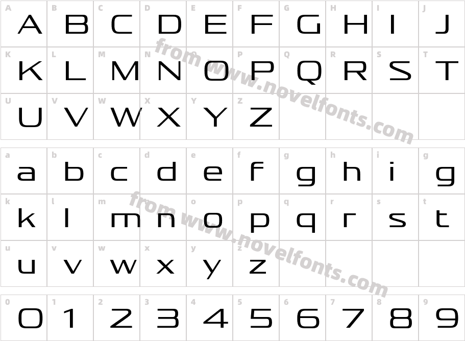 Vartek W03 Expanded RegularCharacter Map