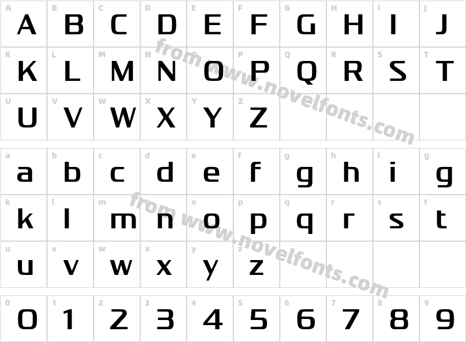Vartek W03 MediumCharacter Map