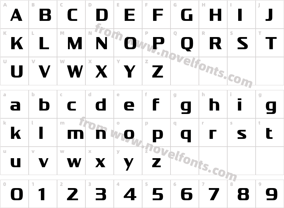 Vartek W05 BoldCharacter Map