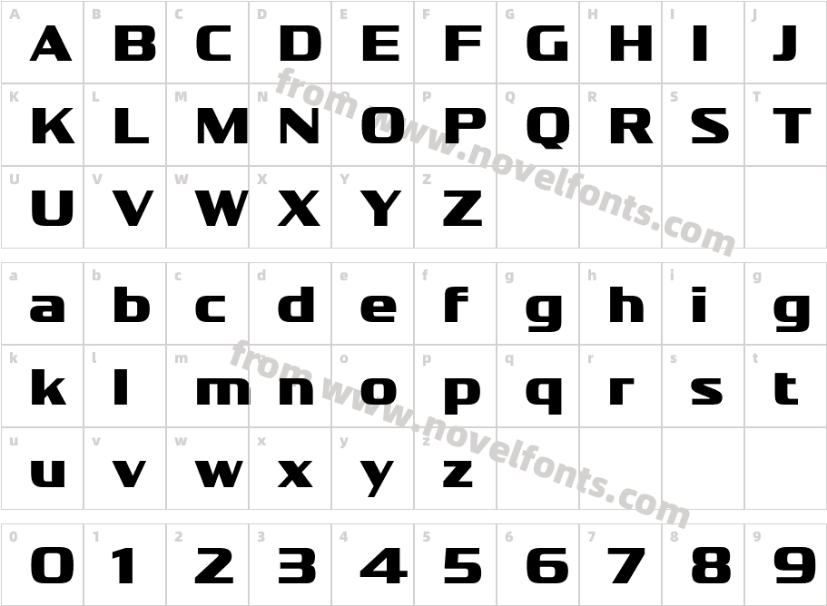 Vartek W05 Semi Expanded BlackCharacter Map