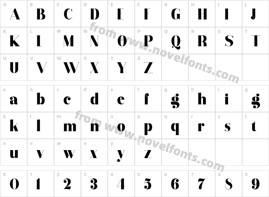 Vectory ExtraBoldCharacter Map