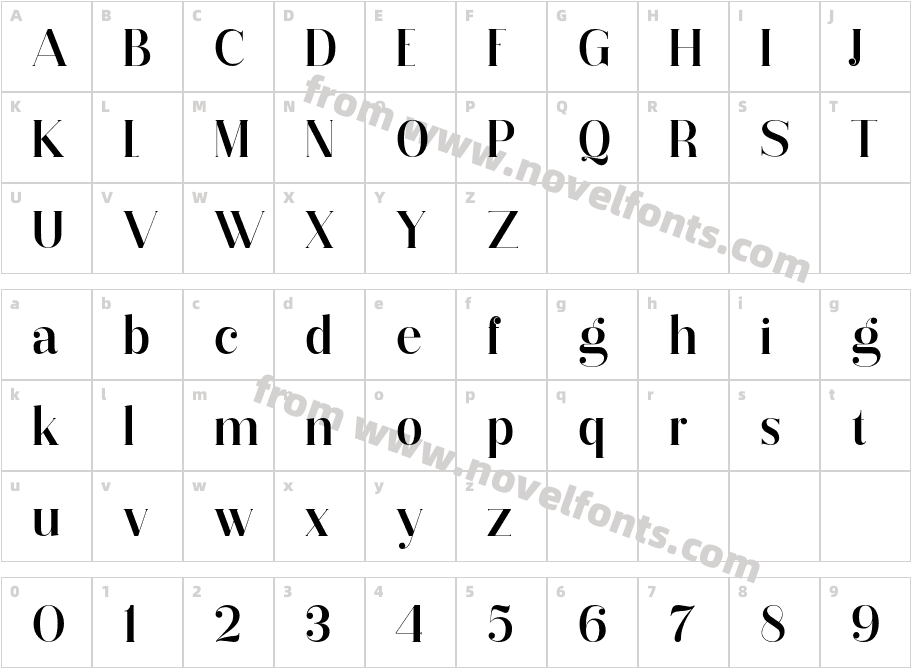 Vectory MediumCharacter Map